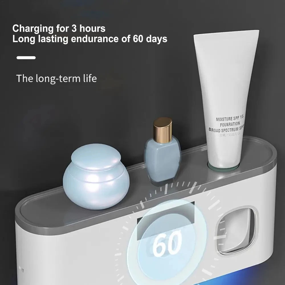 UV Toothbrush Organizer Toothpaste Dispenser
