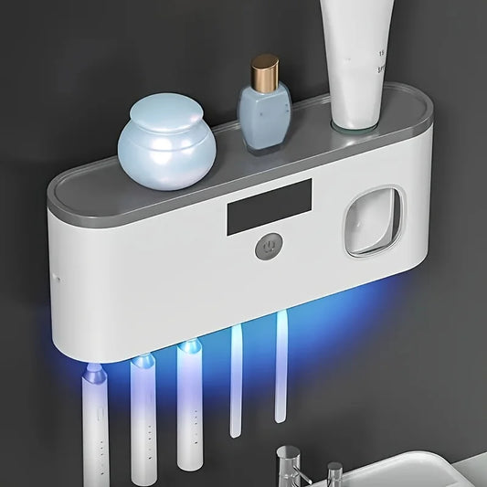 UV Toothbrush Organizer Toothpaste Dispenser