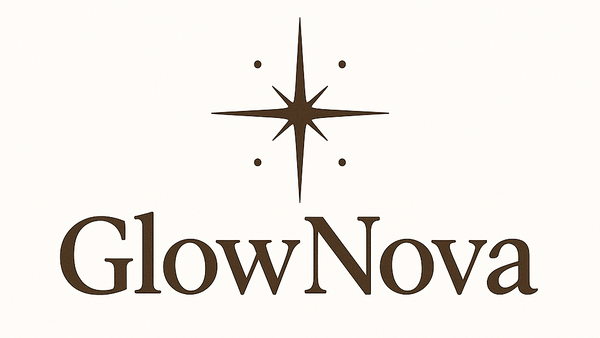 GlowNova logo with a star-like symbol on a white background